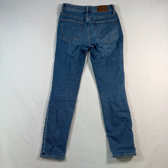 Madewell Jeans Womens 26 Blue Slinny Crop Mid Rise Dark Wash Button Fly - Picture 2 of 14